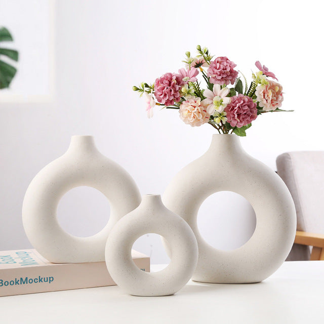 Modern Circle Ceramic Statement Vase